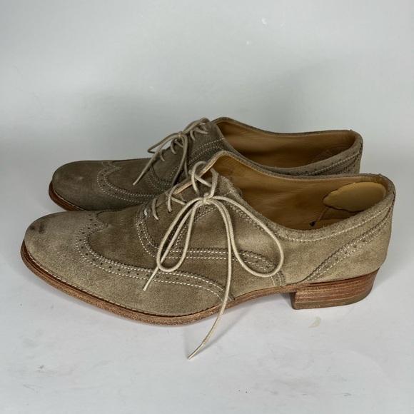 n.d.c. made by hand Shoes Oxfords Wing Tip Women Size 37.5 US 6.5 Brown Suede - Picture 3 of 16